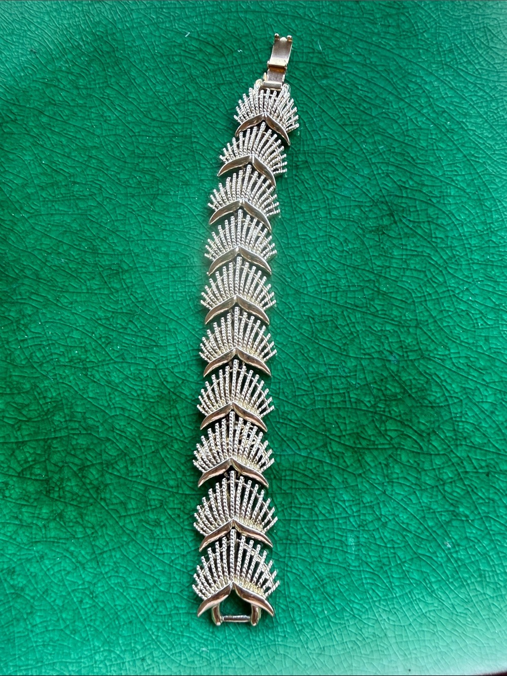 Vintage 50s Coro Silver Tone Fan Bracelet